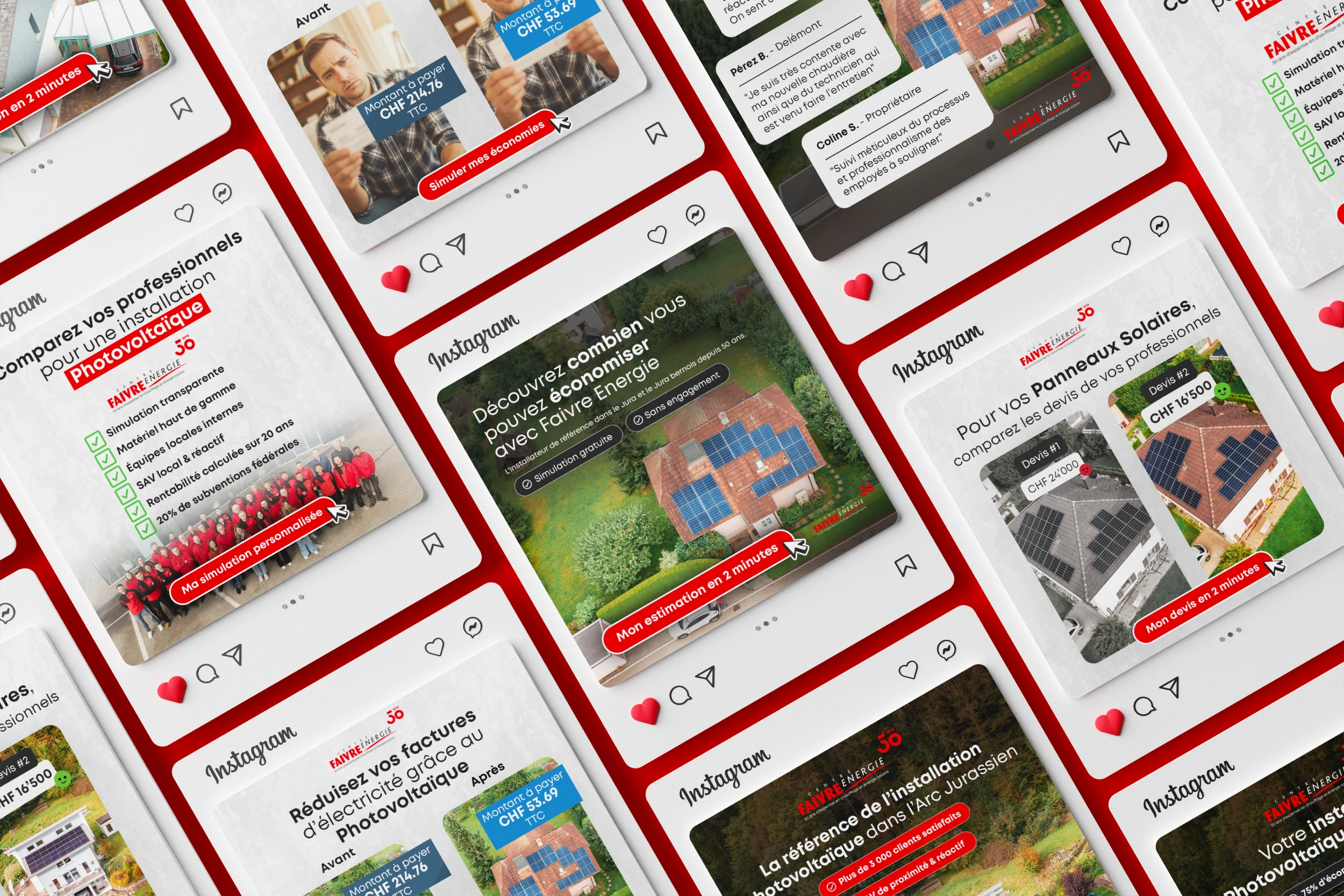 Publicités Facebook & Instagram Faivre Énergie ·conçues par Adsflow